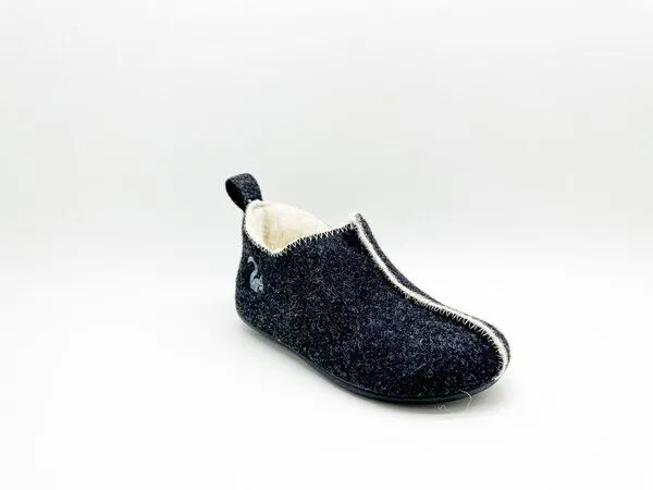 thies Kids Wool Slipper Boot "thies ®" aus echte Wolle und Bio-Schurwolle, Dark grey (dunkel grau), – Produktbild 2 von 4