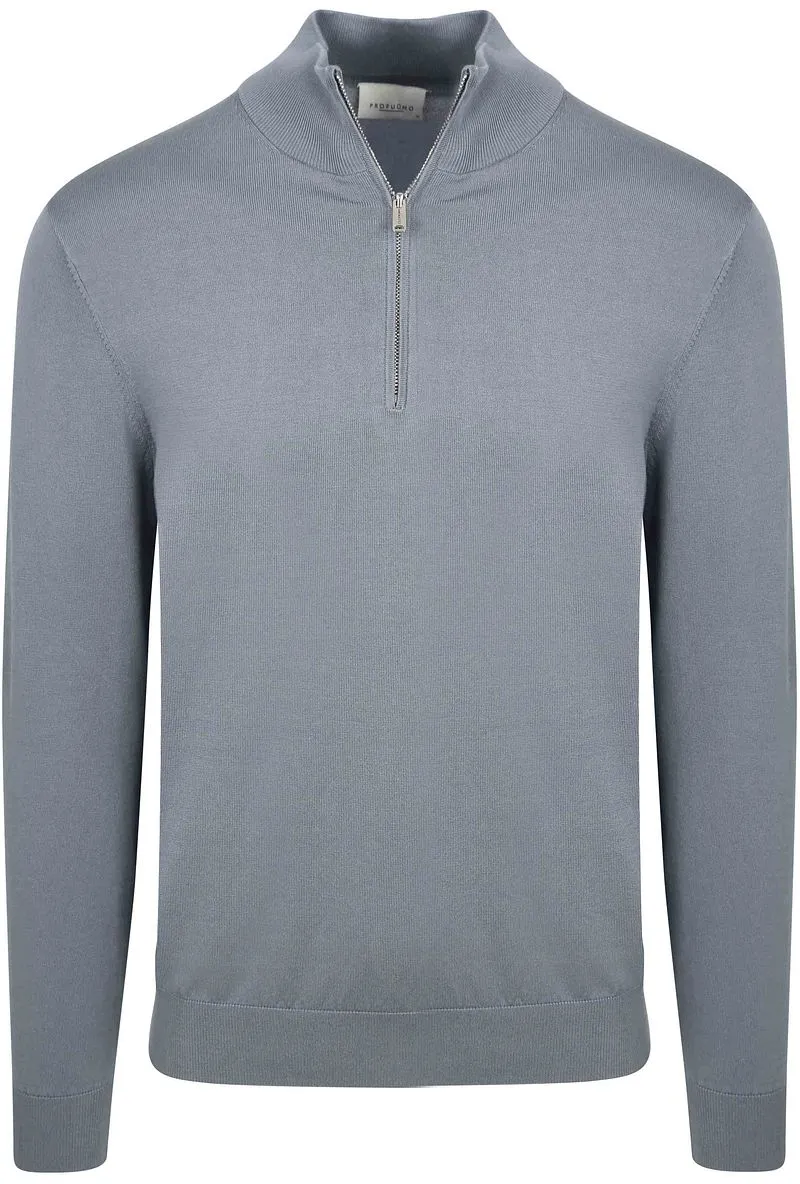 Profuomo Profuomo Half Zip Pullover Luxury Basic Blau - Größe XL, Hellblau, – Produktbild 1 von 5