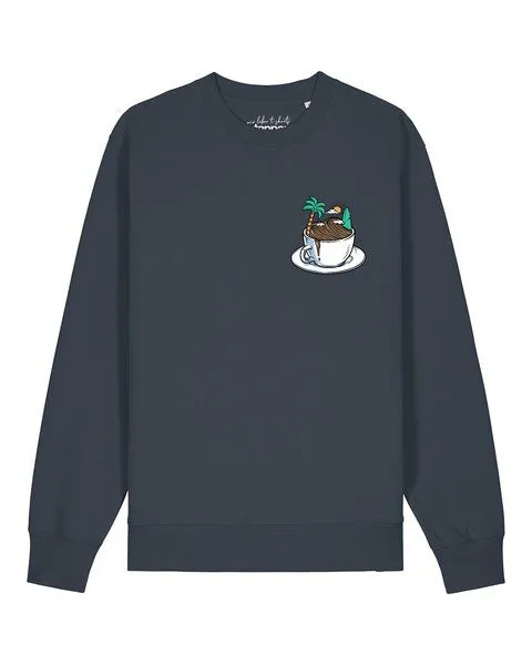 watapparel watapparel Sweatshirt Unisex Coffee waves, India ink grey, – Produktbild 1 von 2