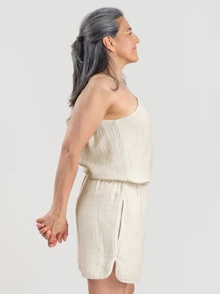 erlich textil erlich textil Fiona lange Mousseline Hose aus Bio-Baumwolle, made in Europe, Wollweiß, – Produktbild 6 von 7