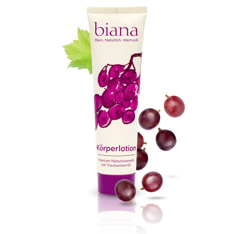 biana Körperlotion – Premium Naturkosmetik mit Traubenkernöl 2x100 ml – Produktbild 3 von 3