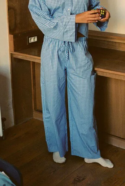 Nénés Nénés Hose Diana, Blaue karos, – Produktbild 1 von 4