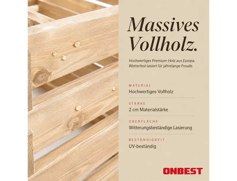 Onbest Komposter Komposter Holz 520 l FSC-Holz 100 x 72 x 100 cm Stecksystem, BxTxH: 100x100x72 cm, 520 l, 520L, Made in Europe, Braun, – Produktbild 4 von 5