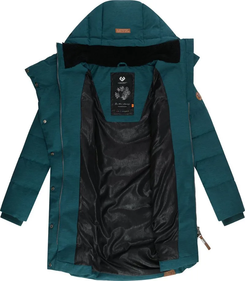 ragwear ragwear Wintermantel Pavla stylischer Winterparka mit Teddyfutter und Kapuze, Grün, – Produktbild 1 von 4