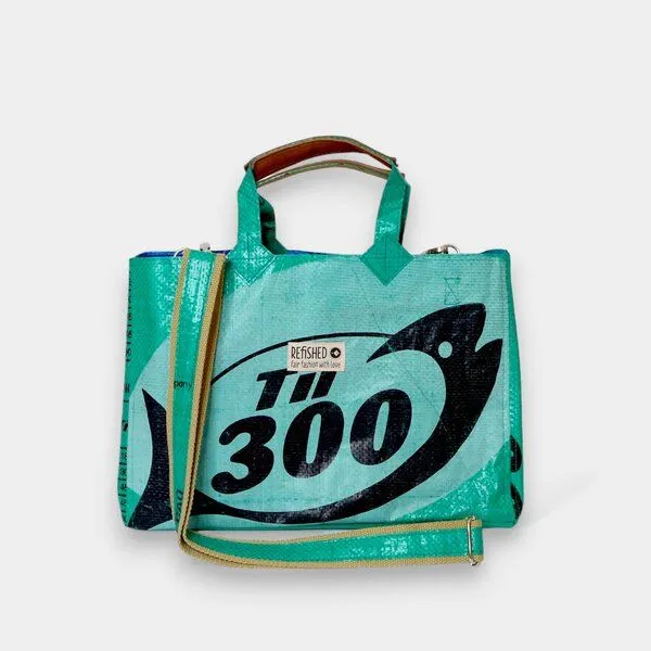 REFISHED fair fashion REFISHED fair fashion Tasche 'ISOLDE BAG', #fish grün-til, – Produktbild 2 von 6