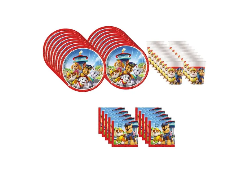 Procos Einweggeschirr-Set Paw Patrol Partygeschirr Set 52-tlg Kindergeburtstag Rescue Heroes, 16 Personen, Bunt, – Produktbild 1 von 5