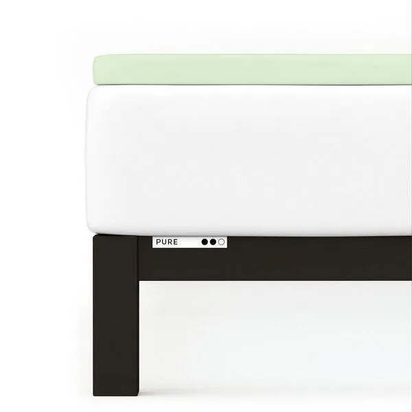 Schlafgut Schlafgut Topper Spannbettlaken Pure - 95% Biobaumwolle, 5% Elasthan - Matratzenhöhe bis 10cm, Green light, – Produktbild 1 von 4
