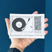 ilovemixtapes ilovemixtapes Postkarte „Plattenspieler“ – für Vinyl- und Musikliebhaber – Produktbild 1 von 1
