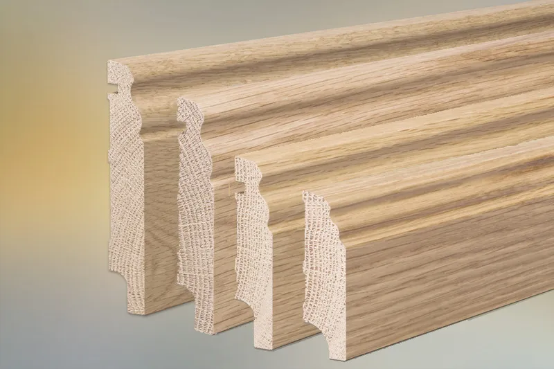 woodstore24 Sockelleisten Eiche für Parkett und Massivholzdielen, Berliner Profil, 100 x 20 mm, klar lackiert, fallende Längen 100 - 290 cm – Produktbild 1 von 1