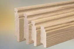 woodstore24 Sockelleisten Eiche für Parkett und Massivholzdielen, Berliner Profil, 60 x 20 mm, klar lackiert, fallende Längen 100 - 290 cm – Produktbild 1 von 1