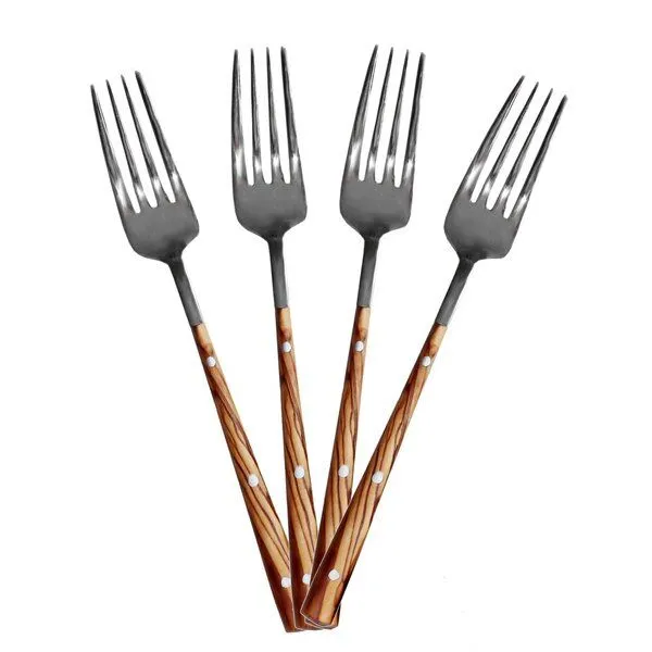 NATUREHOME NATUREHOME Tafelbesteck Edelstahl mit Olivenholzgriff Handarbeit – Produktbild 4 von 8