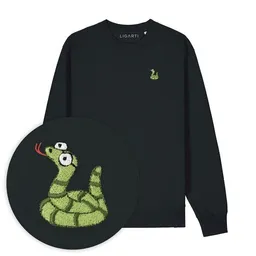 LIGARTI Bestickter Pullover – Schorsch die Schlange – LIGARTI Tiermanufaktur – Produktbild 1 von 1