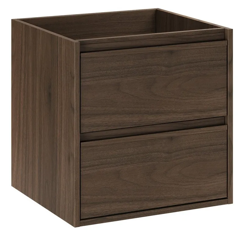 Lomadox Waschbeckenschrank VERZUOLO-56-WALNUT 120 cm breit in Walnuss, wandhängend, grifflos, Braun, – Produktbild 5 von 5