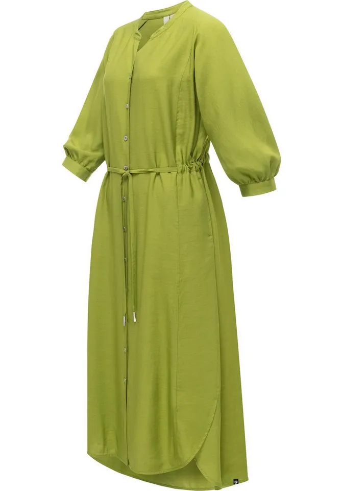 ragwear ragwear Blusenkleid Trea Dress Modisches Damenkleid mit Taillengürtel, Grün, – Produktbild 3 von 3