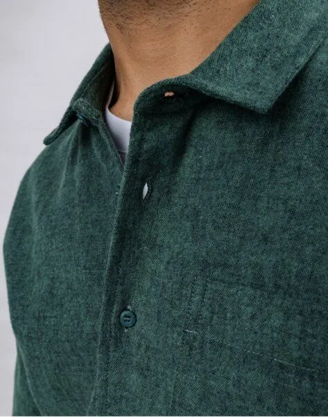 Brava Fabrics Brava Fabrics Pizza Flanell Overshirt Grün – Produktbild 4 von 4