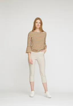 LAURIE LAURIE Damen vegan Hose Elizabeth Slim Capri Ml Grau Sand – Produktbild 1 von 1