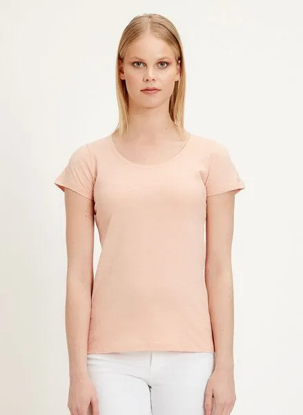 ORGANICATION ORGANICATION Basic T-Shirt aus Bio-Baumwolle, Pink sand, – Produktbild 1 von 4