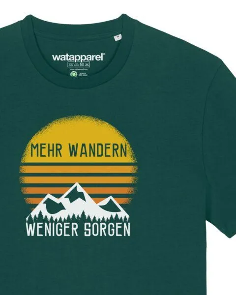 watapparel watapparel T-Shirt Unisex Mehr Wandern, Glazed green, – Produktbild 3 von 4