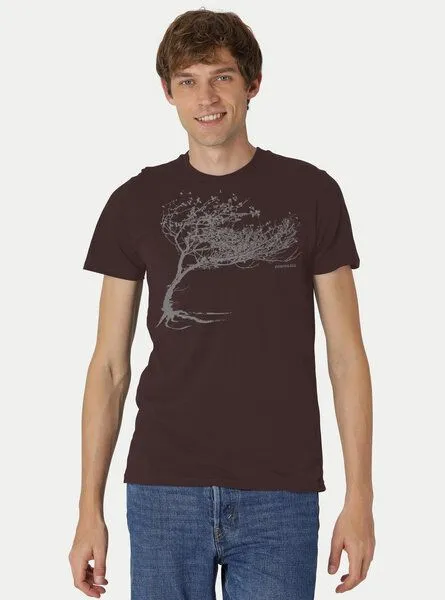 Peaces.bio - handbedruckte Biomode Peaces.bio - handbedruckte Biomode Bio-Herren-T-Shirt "Windy Tree", Braun, – Produktbild 2 von 2