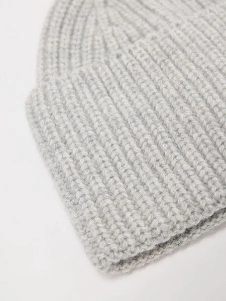 LANIUS LANIUS Mütze aus Bio-Schurwolle und Bio-Baumwolle, Grey melange, – Produktbild 3 von 4