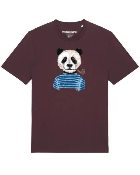 watapparel watapparel T-Shirt Unisex Panda, Red brown, – Produktbild 1 von 4