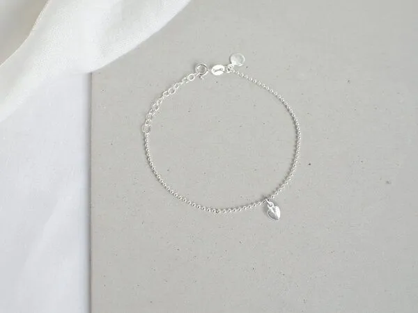 renna deluxe renna deluxe Armband mit Herz Anhänger | Kugel Armband Sterling Silber Gold, Gold, – Produktbild 2 von 3