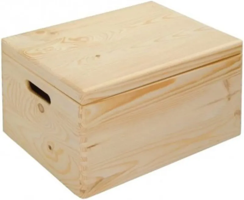 Kesper Kesper Aufbewahrungskiste aus Kiefernholz, mit Deckel und Griffen, 29 x 19 x 13,5 cm – Produktbild 3 von 4