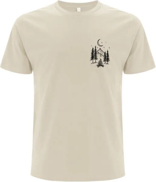 Spreecult Spreecult Kleines Lagerfeuer - Bio und Fair - Männer Unisex T-Shirt - Zelten Wald Camping, Natural (weiß), – Produktbild 3 von 3
