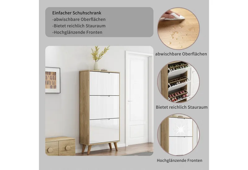 OTTO home Schuhschrank FSC-zertifiziertem Holz, ABS-Kanten, Breite 62 cm – Produktbild 4 von 5
