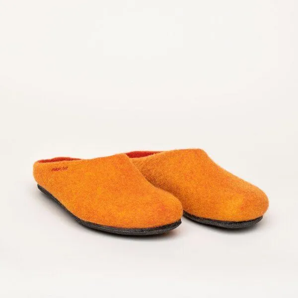 Magicfelt Magicfelt Filz-Hausschuh 709 aus 100% Merino-Wolle für Damen & Herren, Orange, – Produktbild 1 von 4
