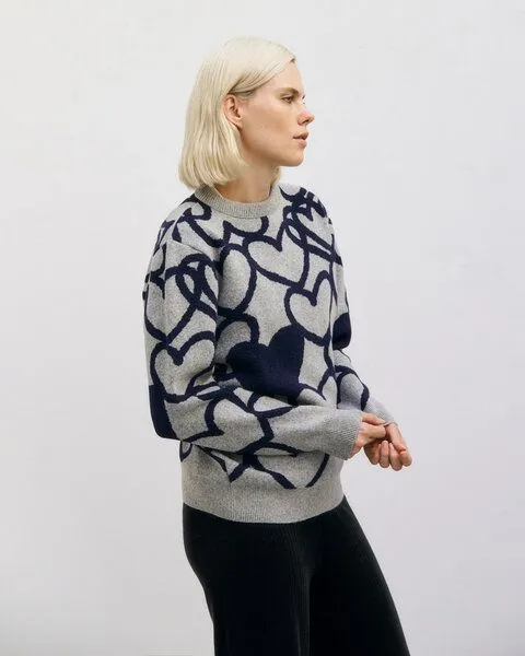 Rotholz Rotholz Affection Strick Sweatshirt Recycelte Wolle - Hellgrau, Hellgrau, – Produktbild 7 von 8
