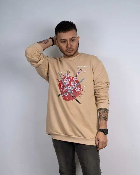 EMPIRE-THIRTEEN EMPIRE-THIRTEEN Sweater SAKURA, Beige, – Produktbild 4 von 4