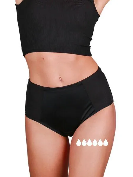 Taynie Ultra Periodenunterwäsche Biozidfrei 60°C Taynie Highwaist Ultra, Schwarz, – Produktbild 2 von 4