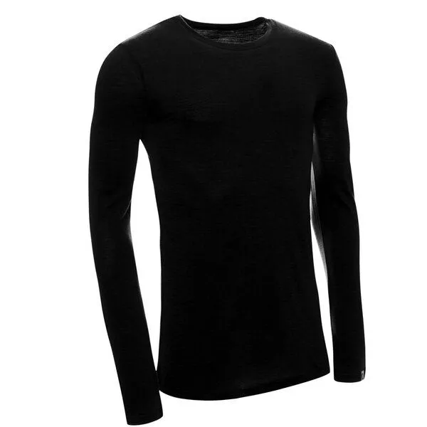 Kaipara - Merino Sportswear Kaipara - Merino Sportswear Herren Merino Shirt Langarm Slimfit 150, Schwarz, – Produktbild 2 von 2