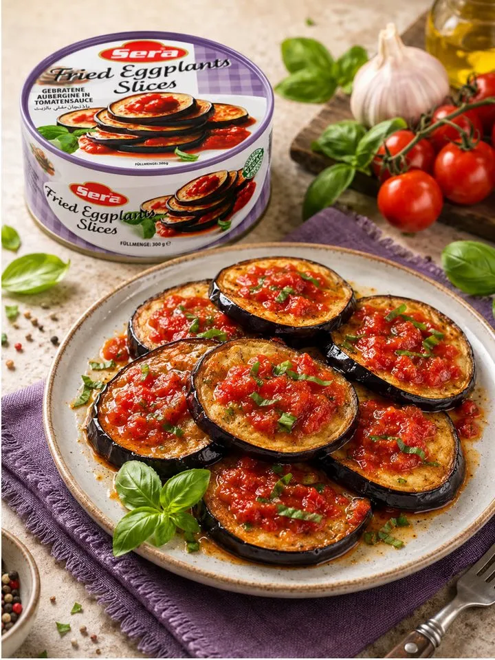 SERA FOOD Fertiggericht Gebratene Auberginenscheiben – mediterran & servierfertig, (Vegane Konserven), Spezialität, servierfertig, vegan/vegetarisch, hochwertige Zutaten – Produktbild 4 von 4