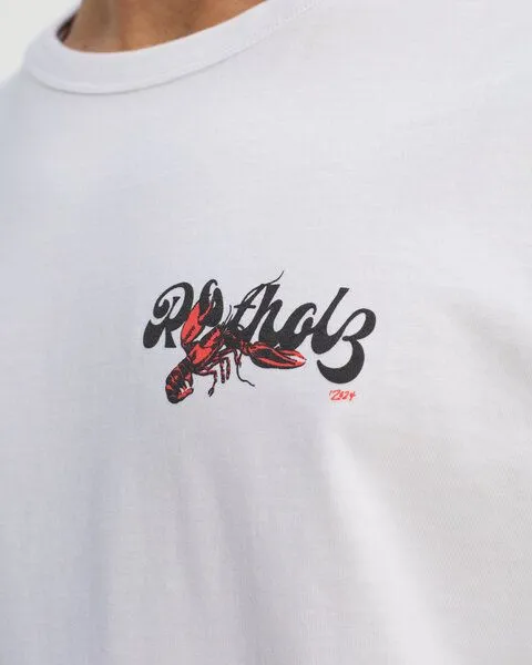 Rotholz Rotholz Lobster Logo T-Shirt aus Bio Baumwolle, Weiss, – Produktbild 1 von 7