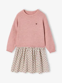 Vertbaudet 2-in-1-Kleid mit Strickoberteil Mädchen – Produktbild 1 von 1
