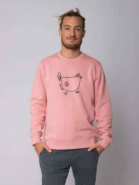 watapparel watapparel Sweatshirt Unisex Le poulet - das Huhn, Canyon pink, – Produktbild 2 von 4