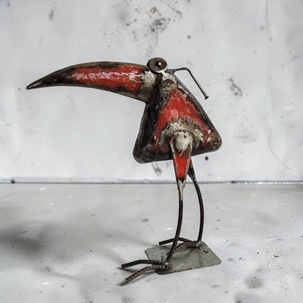 Moogoo Creative Africa Moogoo Creative Africa Shadok | Upcycling-Figur aus recyceltem Altmetall | 25 cm | Unikate – Produktbild 2 von 2