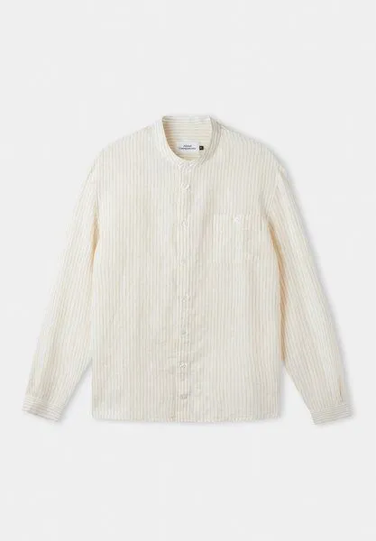 About Companions About Companions Hemd NATHAN mit Stehkragen aus 100% Naturleinen, Striped vintage, – Produktbild 1 von 2