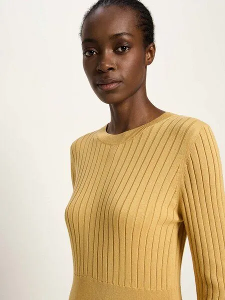 LANIUS LANIUS Strickkleid aus Bio-Baumwolle, Honey, – Produktbild 4 von 4
