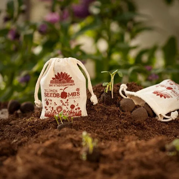 Die Stadtgärtner Die Stadtgärtner 8 Seedbombs "Bienenschmaus" im Mini-Jutebeutel – Produktbild 4 von 4