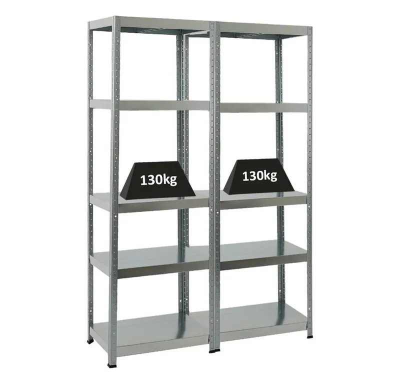 PROREGAL® Schwerlastregal MegaDeal 2x Lagerregal STEEL EAGLE 180x60x40cm Fachlast 130kg Verzinkt, 2-tlg., Stabiles Kellerregal Lastenregal Garagenregal Metallregal, Verzinkt, – Produktbild 1 von 5