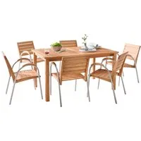 Rondo Gartenmöbel-Set 'Solano' 7-teilig, 6 Stühle, 1 Tisch 150 x 90 cm – Produktbild 1 von 1