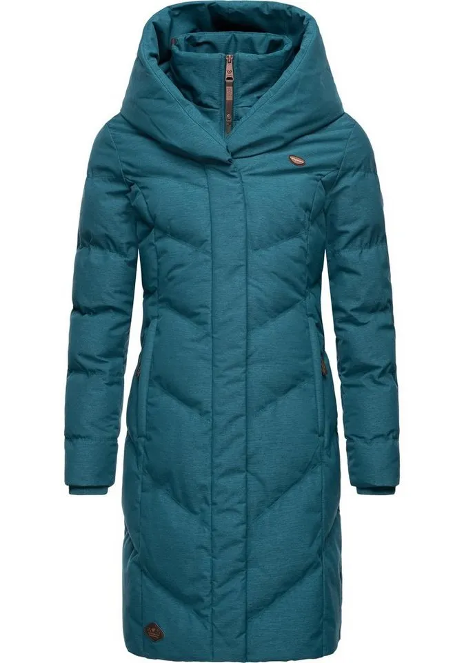 ragwear ragwear Steppmantel Natalka Melange wasserdichter Damen Wintermantel mit gefütterter Kapuze, Blau, – Produktbild 2 von 4