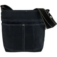 Domelo Domelo gewachste Canvas Umhängetasche. Damen wasserabweisende schwarze Hobo Tasche – Produktbild 1 von 1