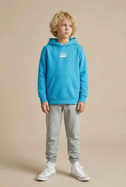 THE FACE OF ELEMENTS THE FACE OF ELEMENTS Playful Color Rush - Relaxed Fit Kids Hoodie aus 100% Bio-Baumwolle, Sky blue (blau), – Produktbild 2 von 4