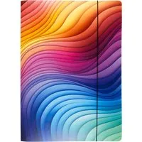 Sammelmappe "Colour-Waves", DIN A3 mit Gummizug, Einschlagklappen, Recyclingkarton – Produktbild 1 von 1