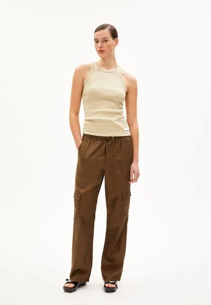 ARMEDANGELS ARMEDANGELS KANITAA Damen Ripp-Top aus Bio-Baumwoll Mix, Gravel, – Produktbild 4 von 4