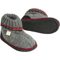 HANS NATUR Kinder Hausschuhe Hüttenschuhe grau-rot Gr.24 – Produktbild 1 von 1